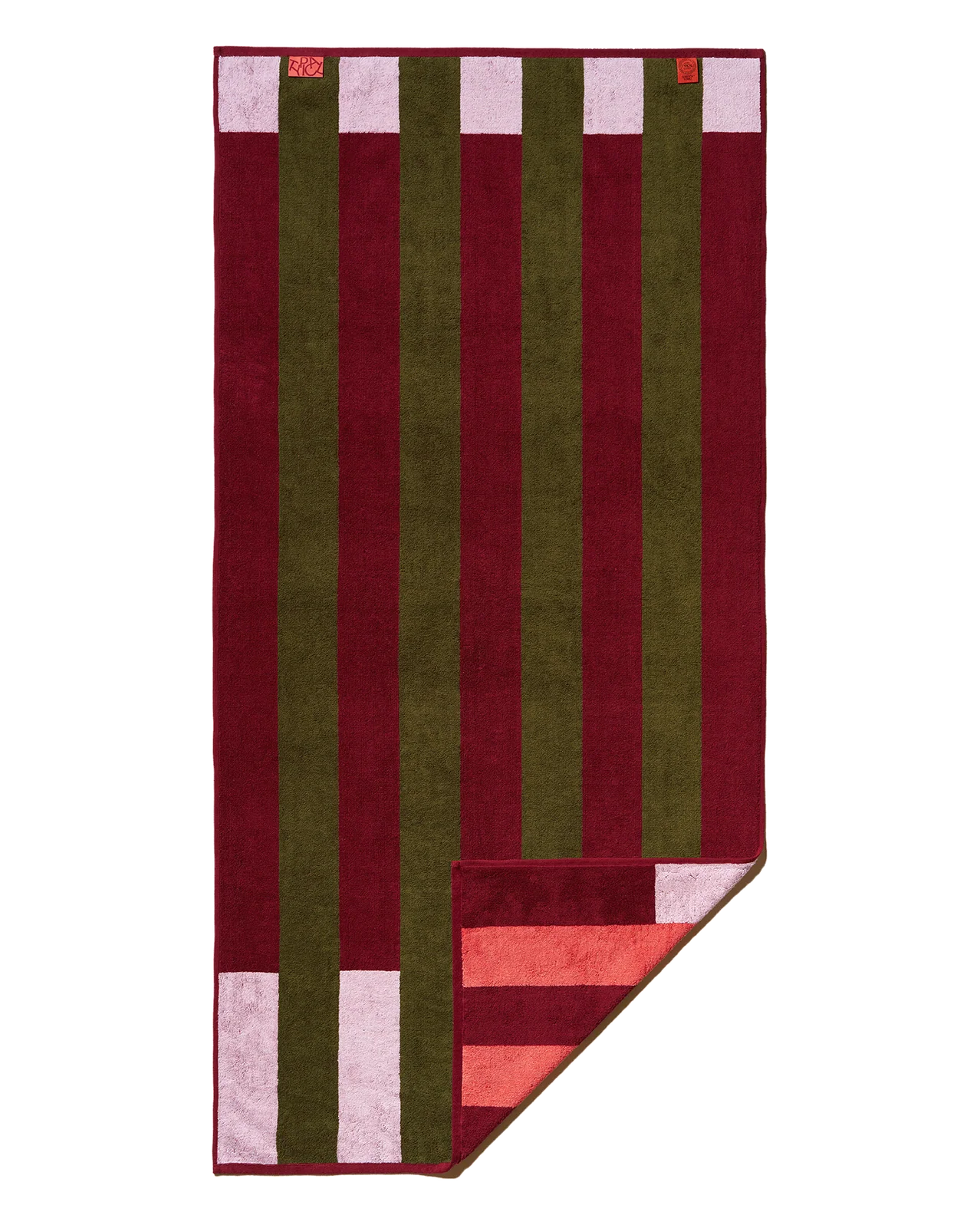 Typical Goods Polka Dot Stretch Towel – Petal Pink| Cabernet Burgundy| Moss Green – 30" x 60"