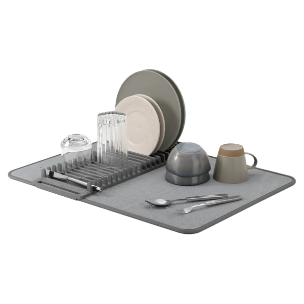 Umbra UDry Dish Drying Rack with Mat – Charcoal