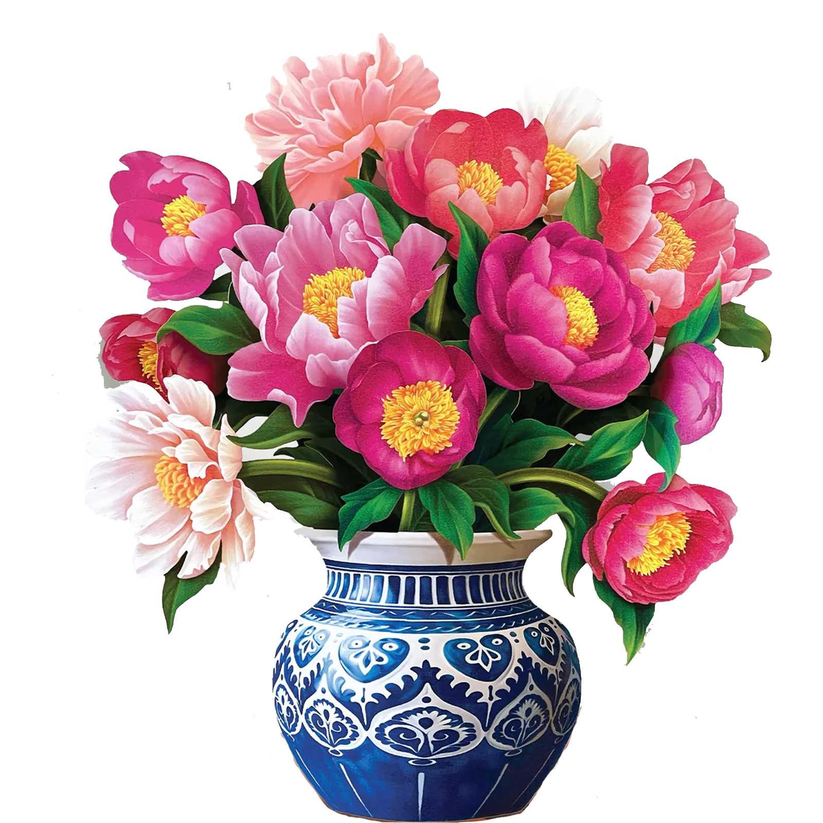 Fresh Cut Paper 3D Pop Up Flower Greeting Note Card – Peony Paradise – 6" x 5"