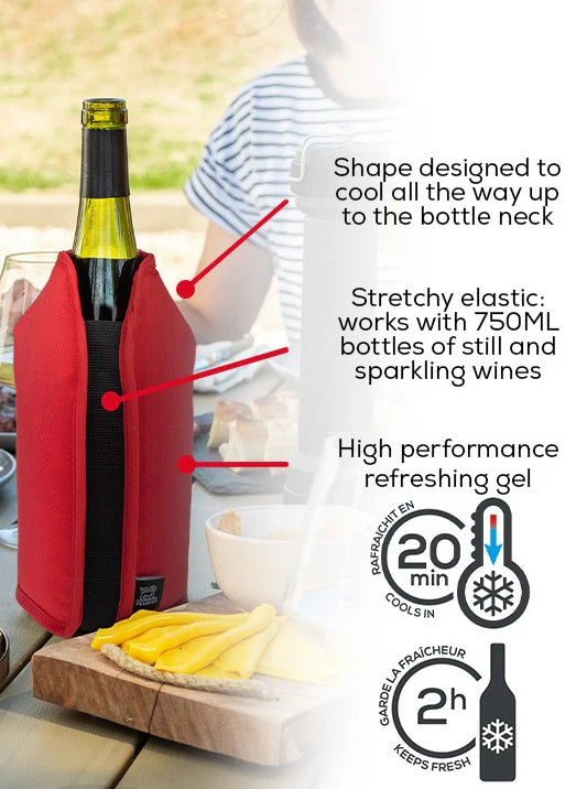 Peugeot Frizz Expandable Wine Cooling Sleeve – Red