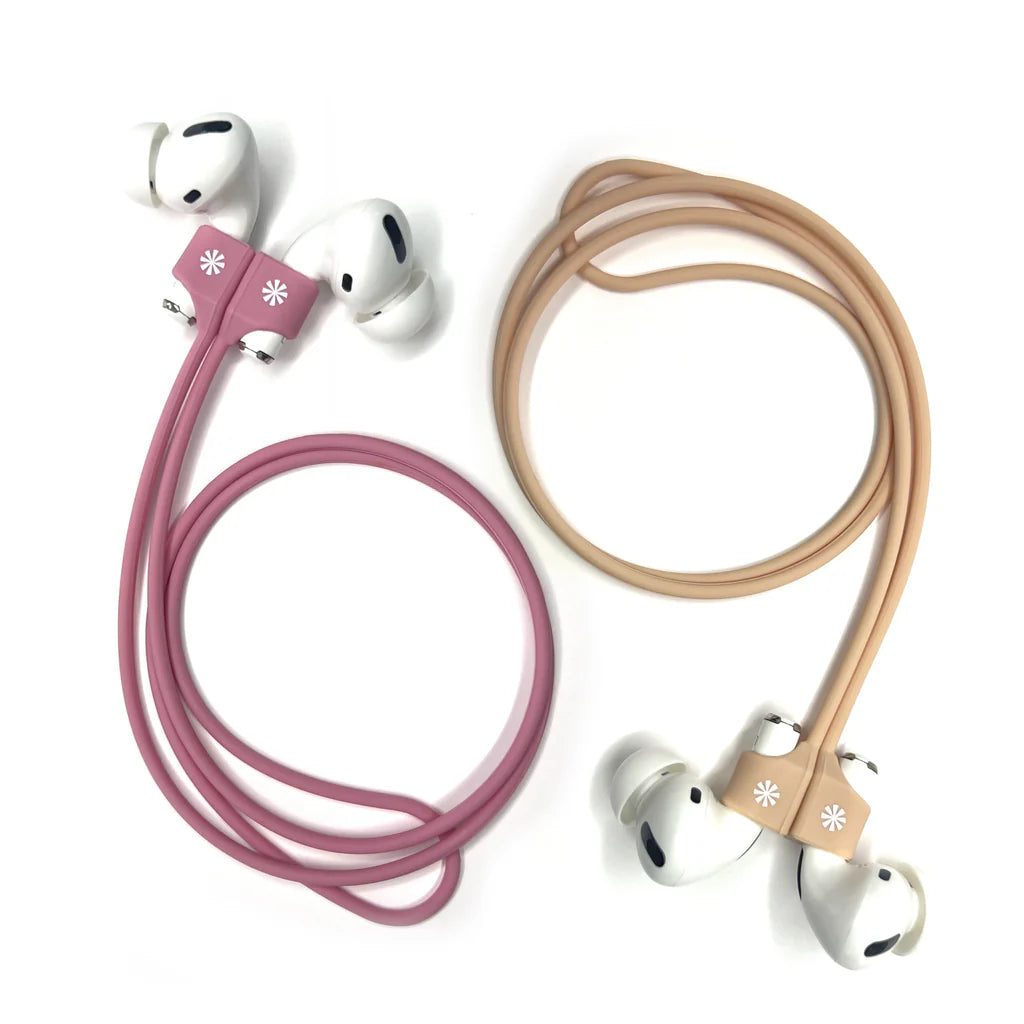 Tech Candy Pod Squad Set of 2 Earbud Tethers – Pink/Natural