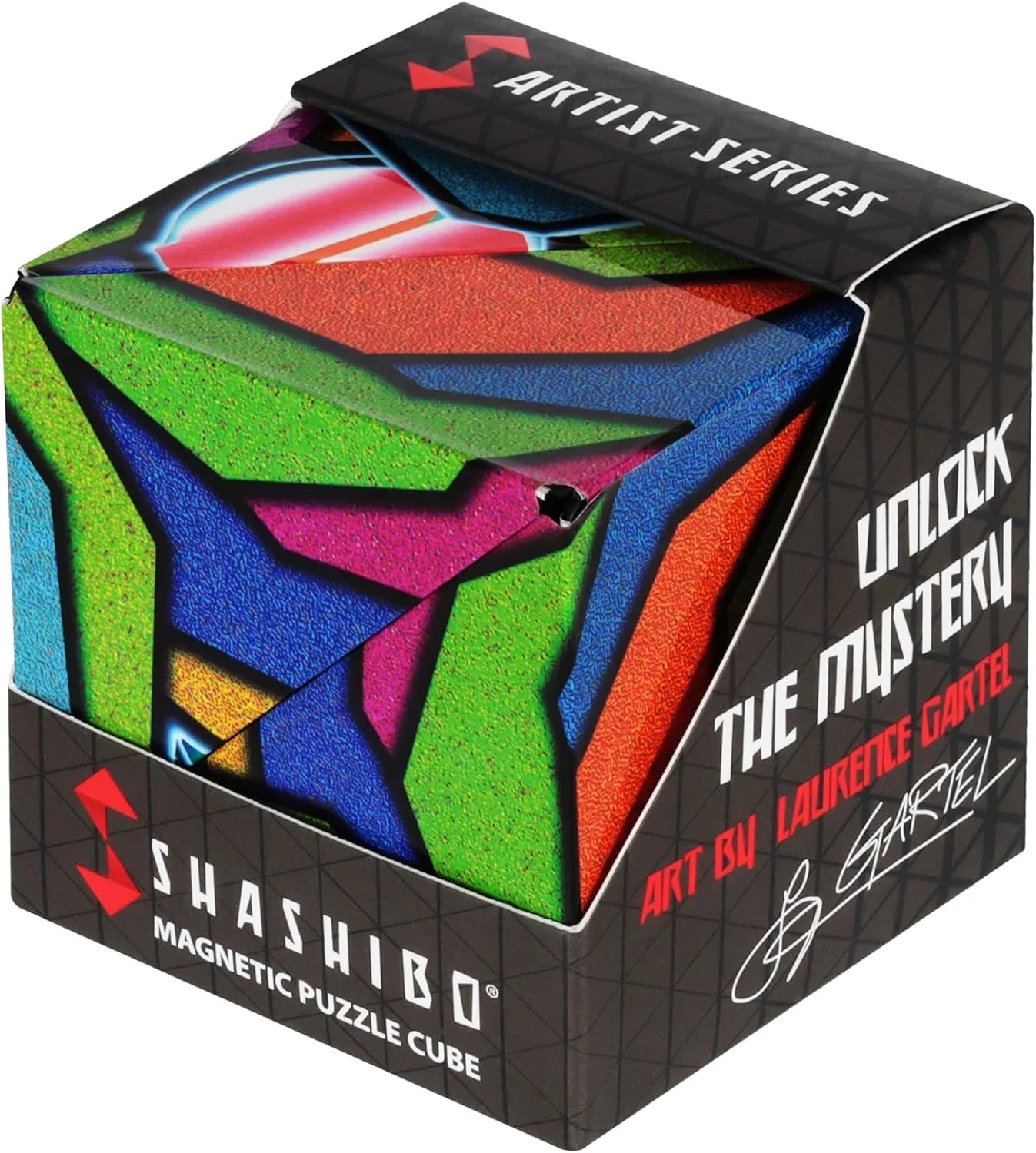 Shashibo Shape Shifting Fidget Cube with 36 Rare Earth Magnets – Stained Glass