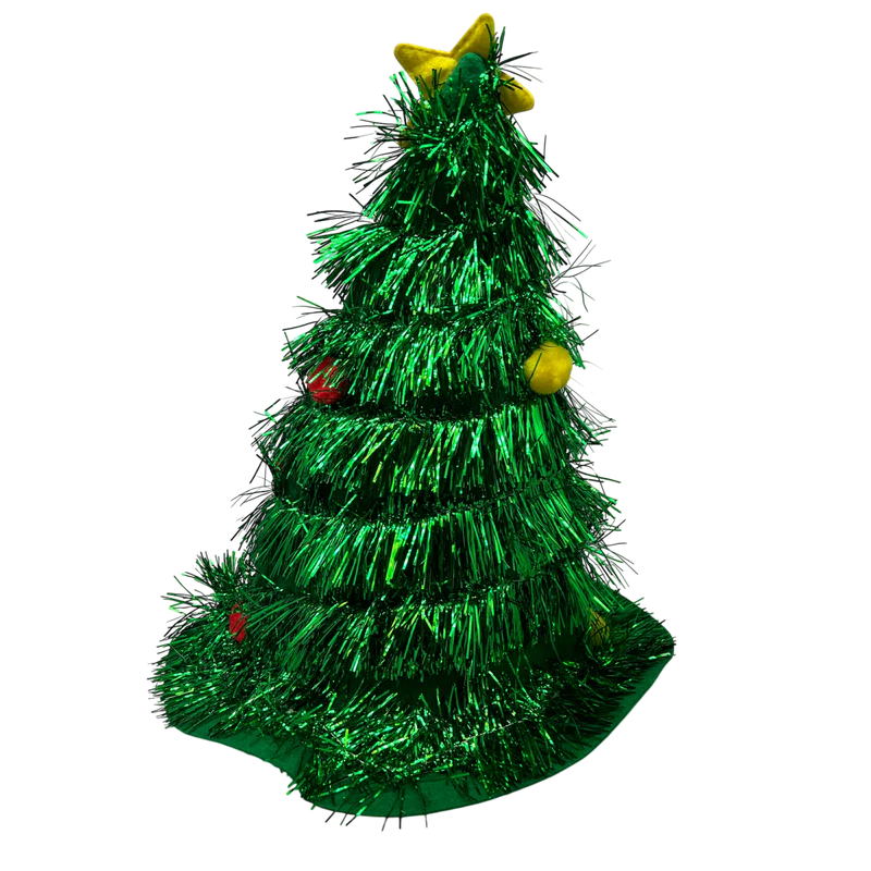 Tinsel & Ornaments – Christmas Tree Hat – 15" x 8"
