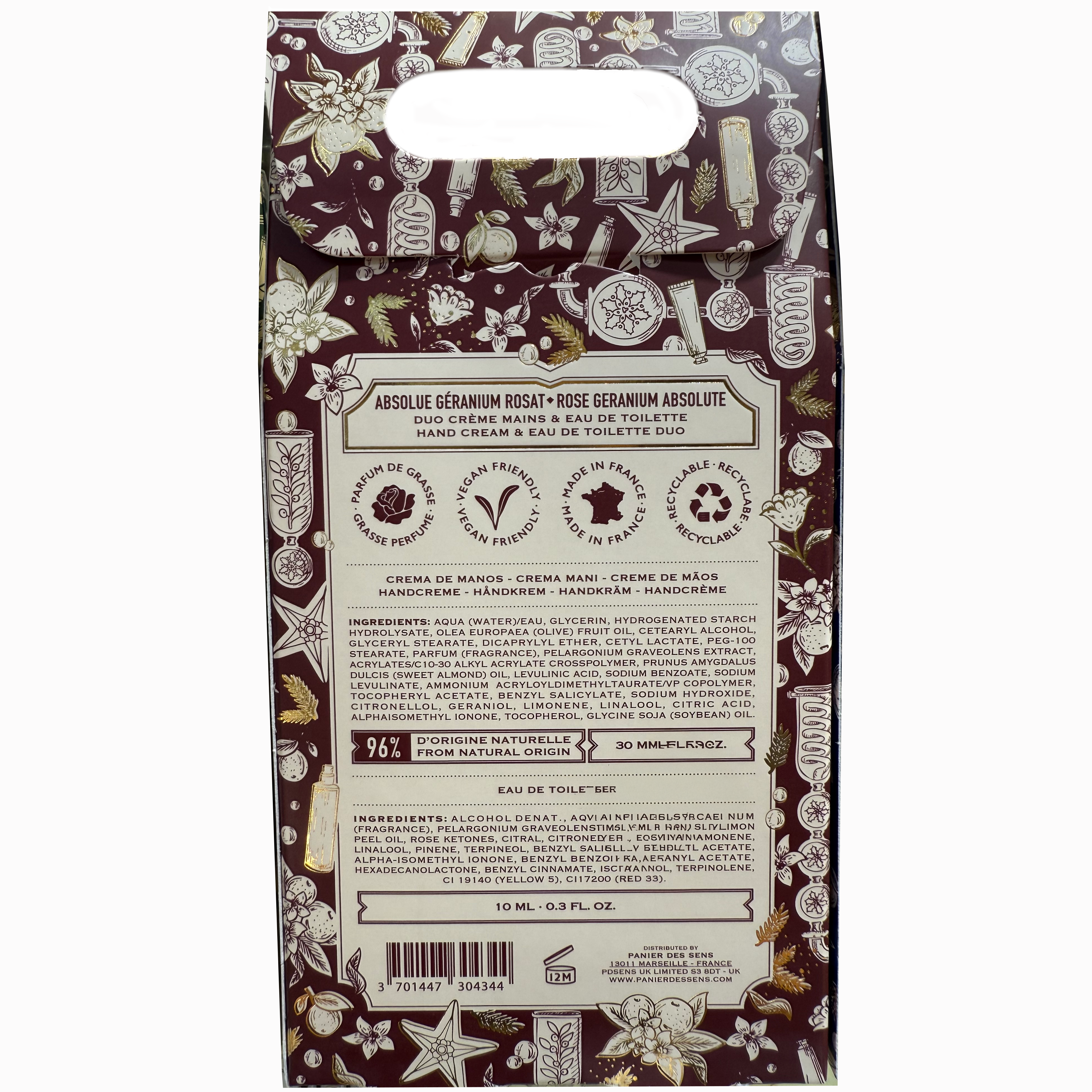 Panier Des Sens Hand-Cream & Parfumed Duo Gift Set – Rose Geranium