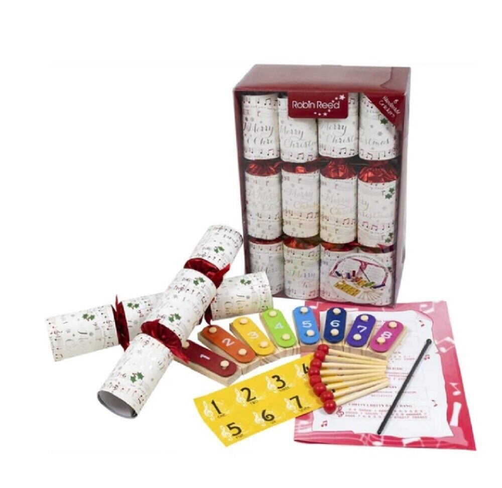 Robin Reed Chime Bars Christmas Party Crackers – 8 Pack