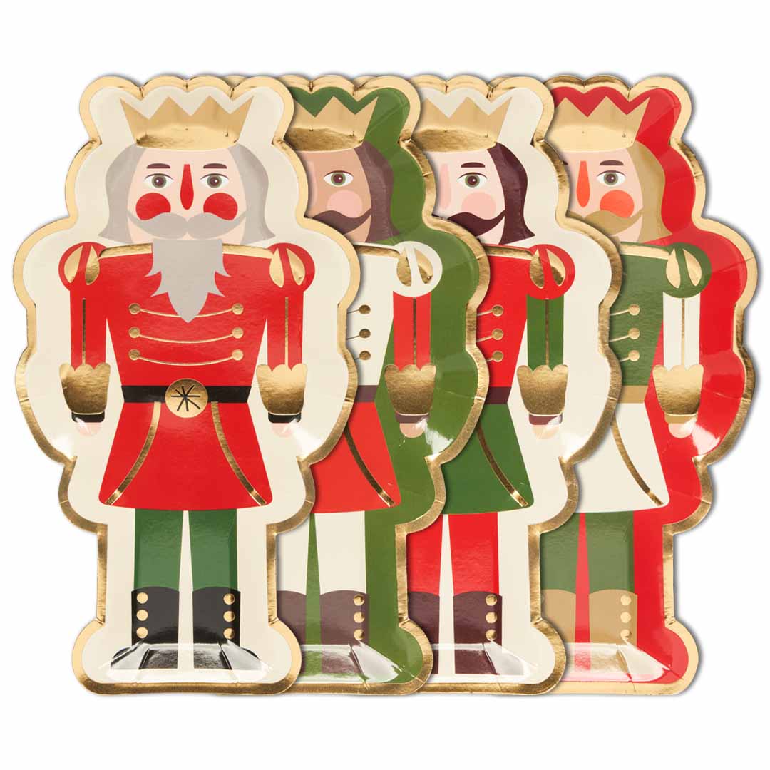 Sophistiplate Die-Cut Paper Salad Plates – Nutcracker - 8.5" – Assorted – 8pk