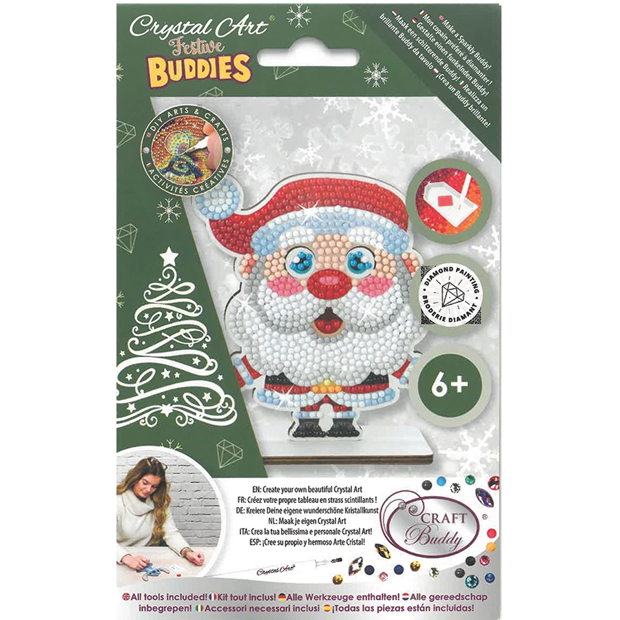 Chrystal Art Craft Kit – Festive Buddies – Santa