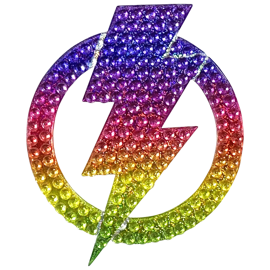 StickerBeans Lightning Bolt Rhinestone Sparkle Sticker – 2"