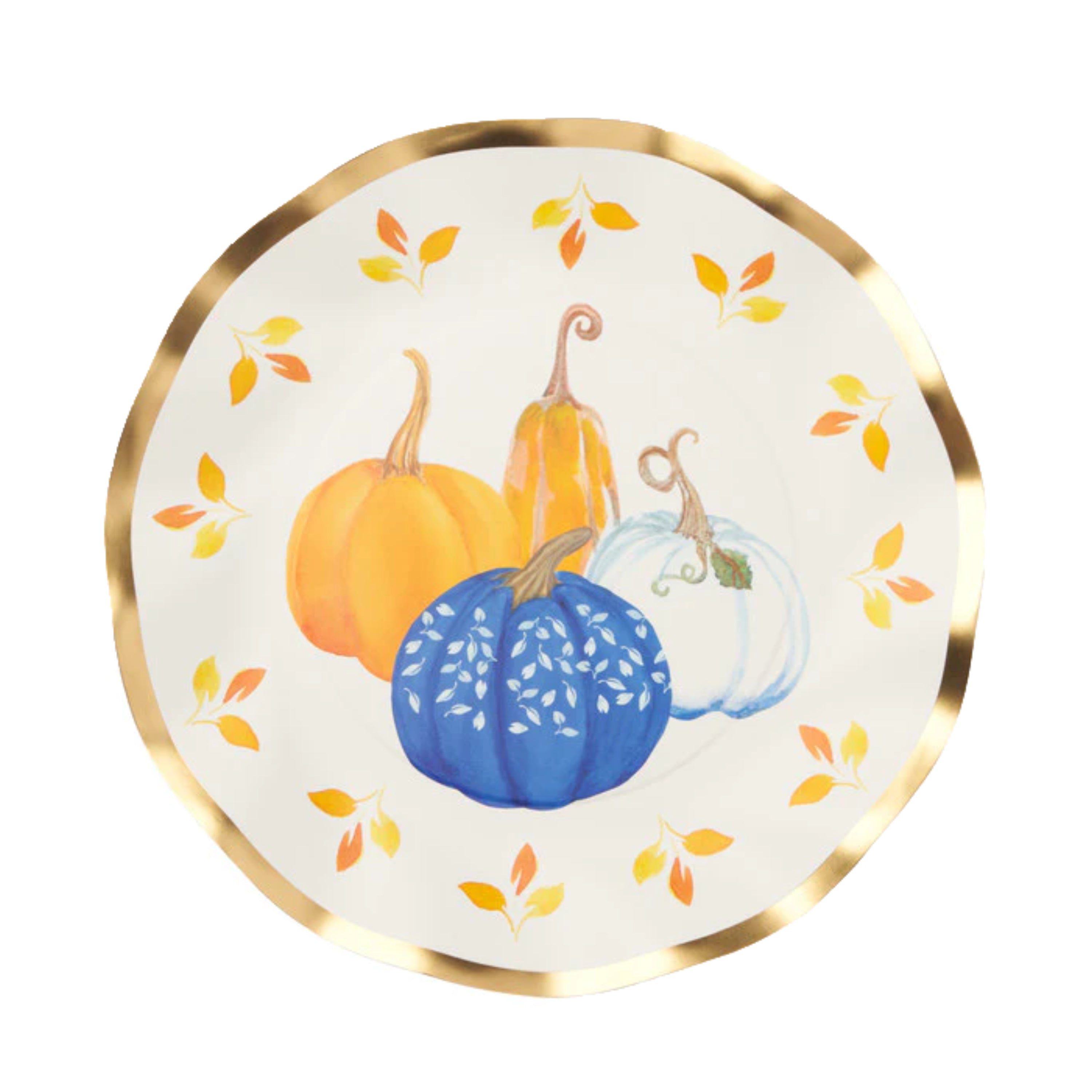 Sophistiplate Wavy Harvest Blues Paper Dessert & Salad Plates – 8pk