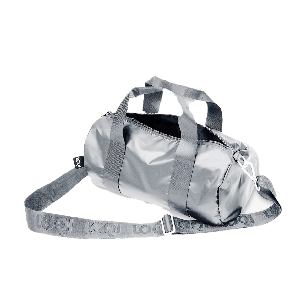 LOQI Reusable Small Weekender Bag – Metallic Silver – 4" x 7.8"