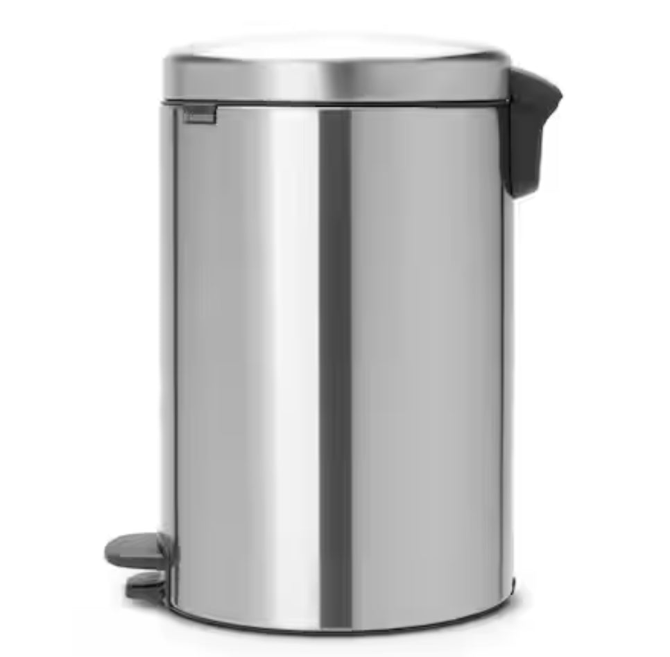 Brabantia NewIcon Fingerprint Proof Step Trash Can – 5.3 Gal – 20L - Matte Steel - LOCAL UPPER EAST SIDE DELIVERY ONLY