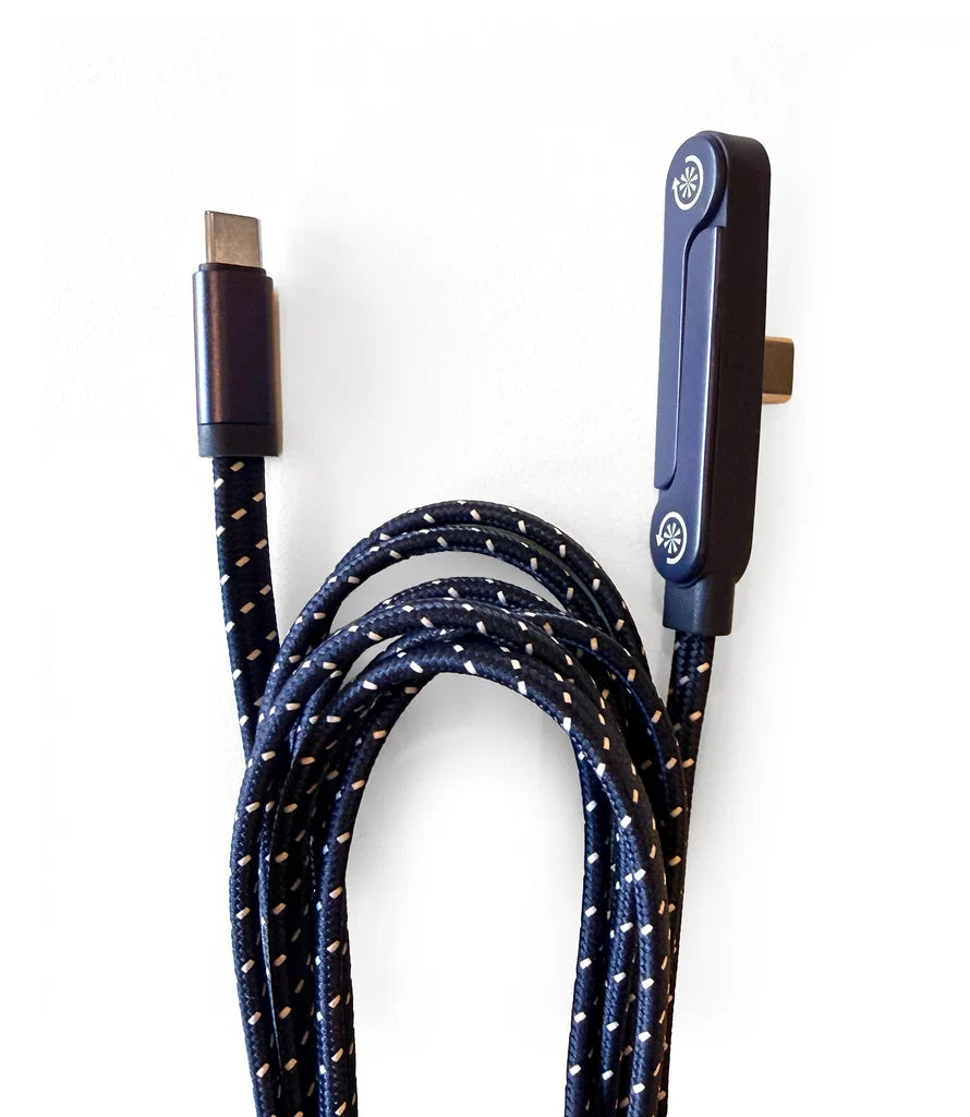 Tech Candy Standing Ovation Right-Angle USB-C Cable – Navy