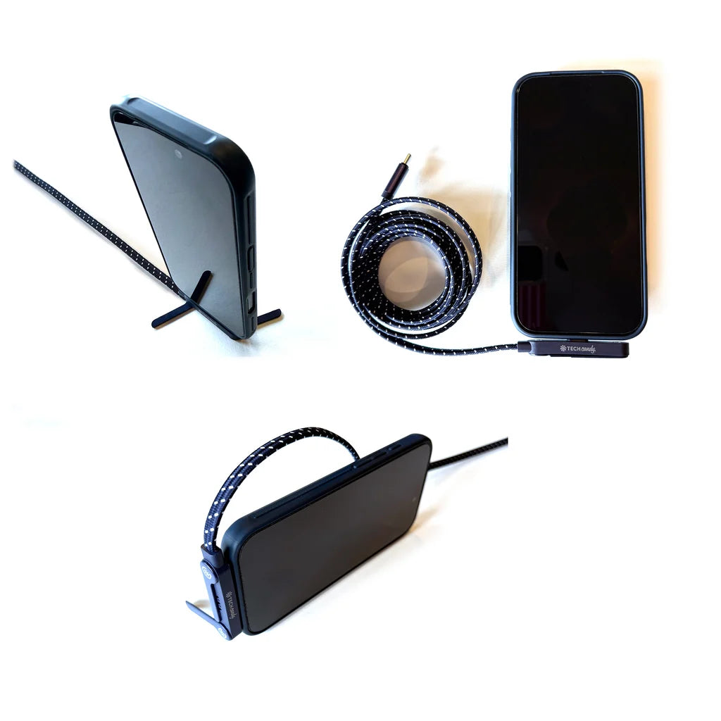Tech Candy Standing Ovation Right-Angle USB-C Cable – Navy
