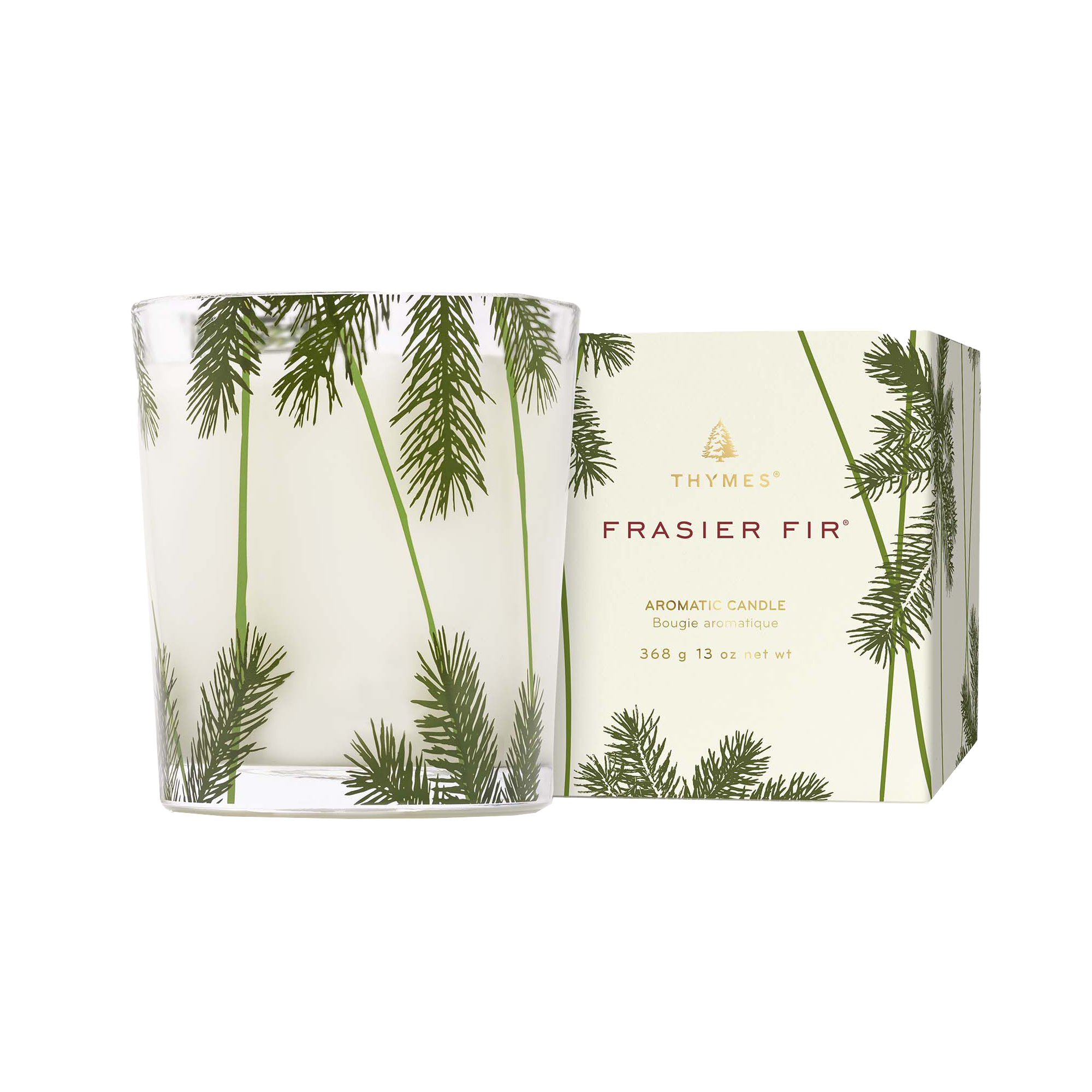 Thymes Frasier Fir Poured Candle with Needle Deco – 13oz