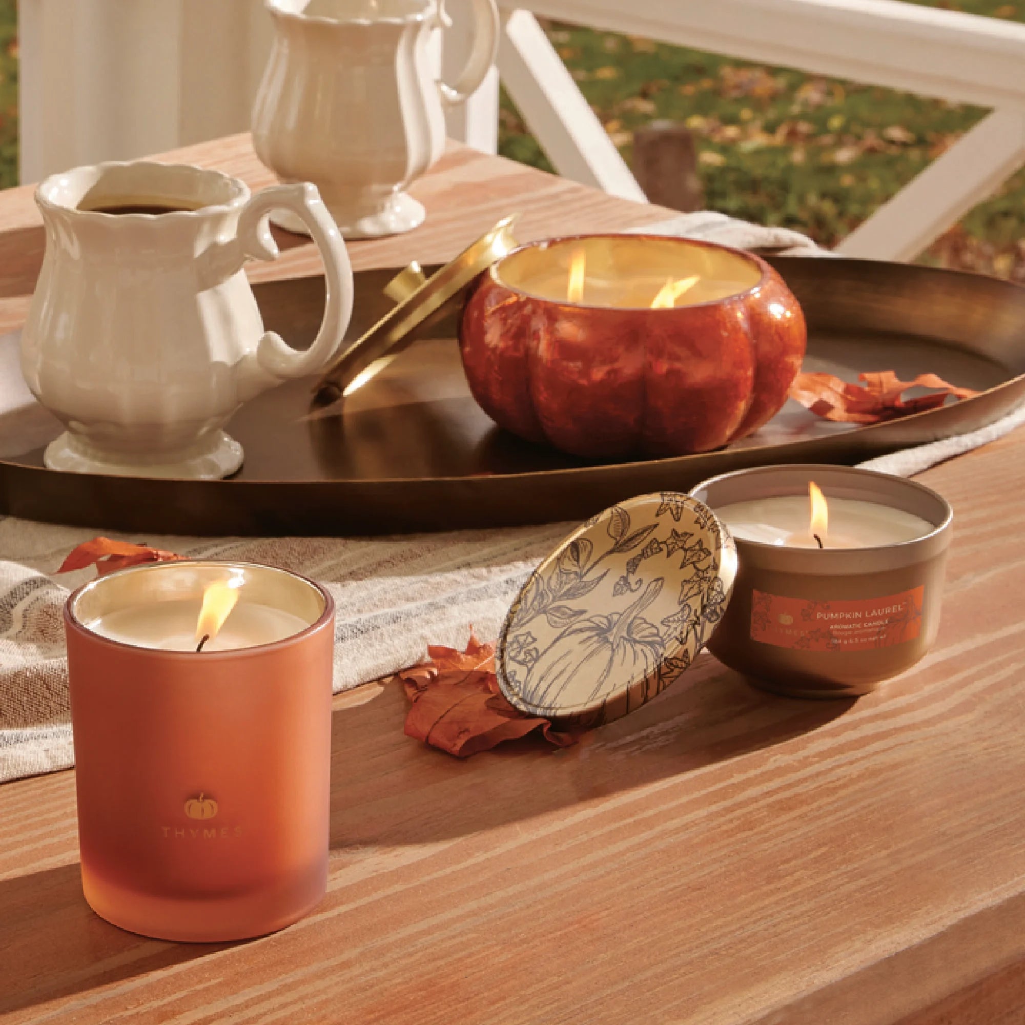 Thymes Pumpkin Laurel Statement Large Candle – 15oz.