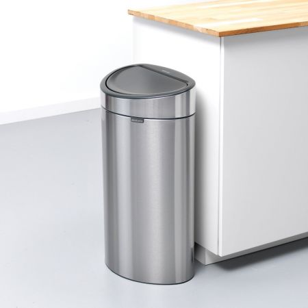 Brabantia Touch Bin – Matt Steel Fingerprint Proof – 40L - 10.5G - LOCAL UPPER EAST SIDE DELIVERY ONLY
