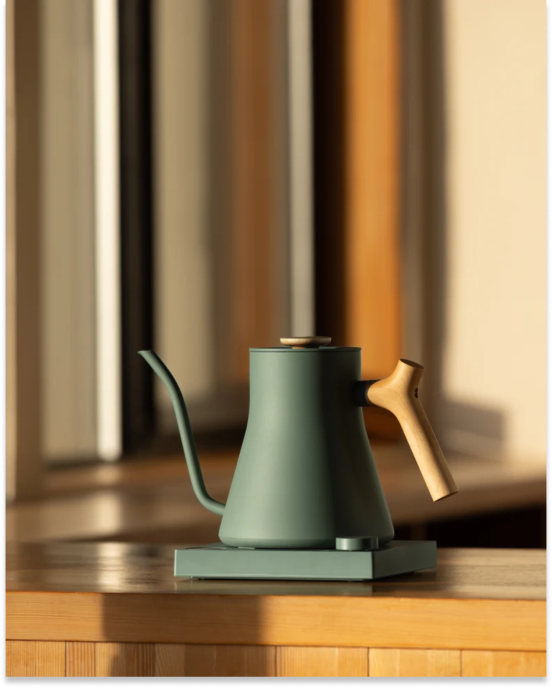 Fellow Stagg EKG Pro Electric Pour-Over Kettle – Smoke Green| Maple Handle