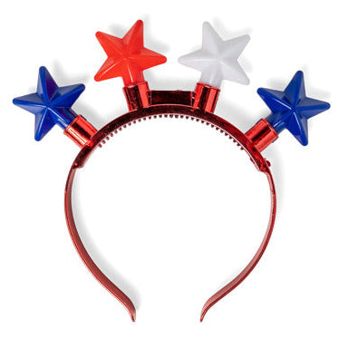 Patriot Pride Jumbo Flashing Star Headband – Assorted Colors – Each Sold Separately