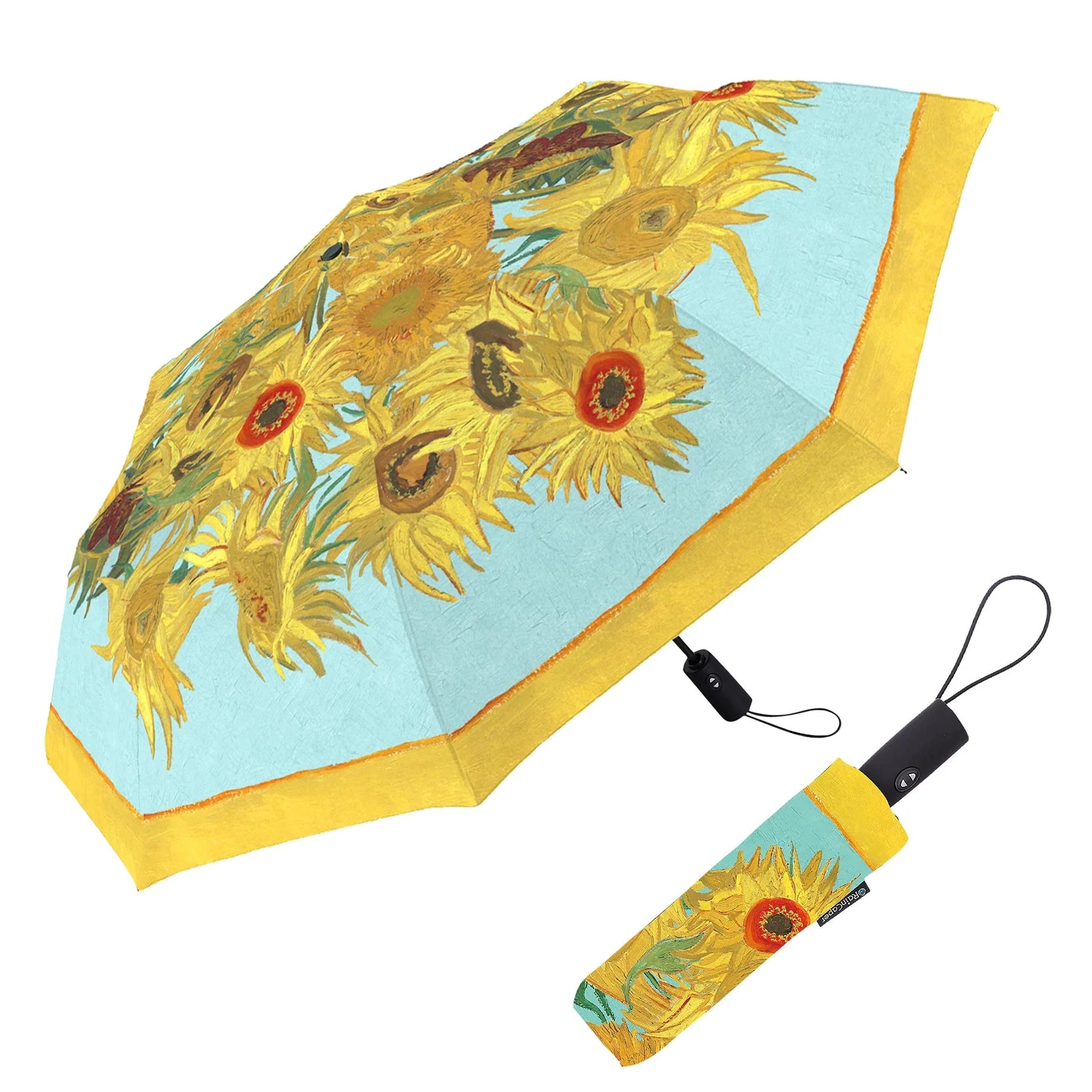 art van patio umbrella Van Gogh Sunflowers Folding Travel Umbrella