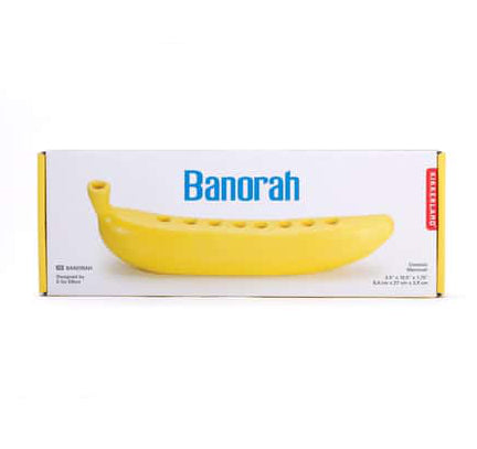 Kikkerland Ceramic Banana Banorah Menorah – 10.4"