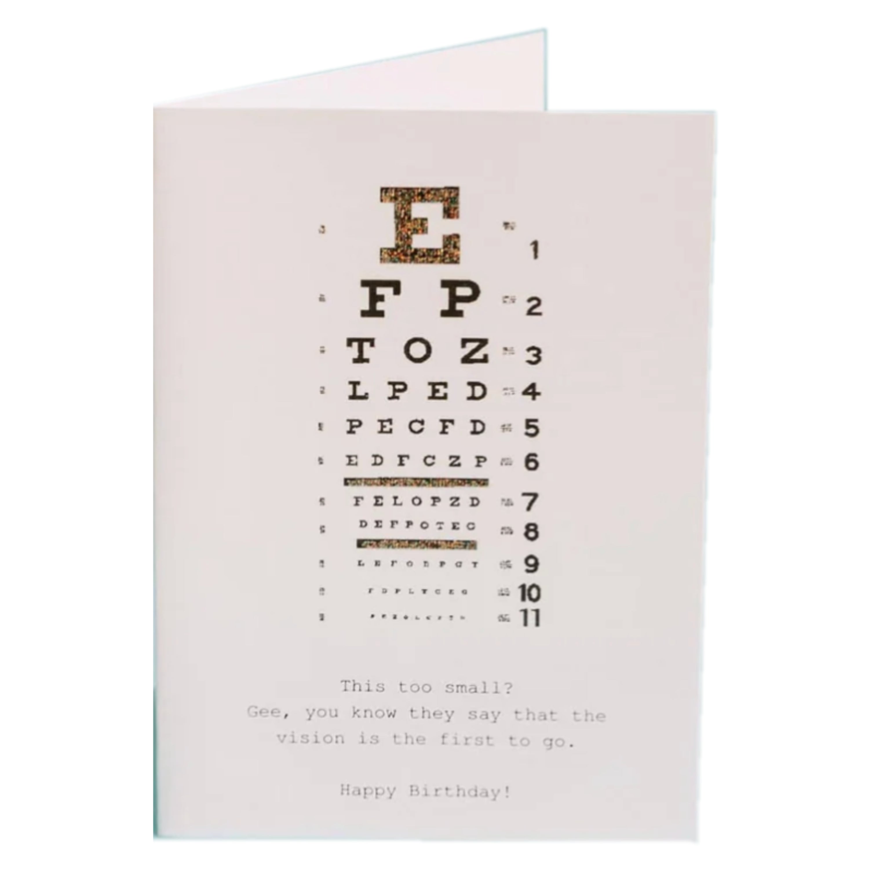 Is This Too Small Birthday Glitter Greeting Card – 3.5" x 5"