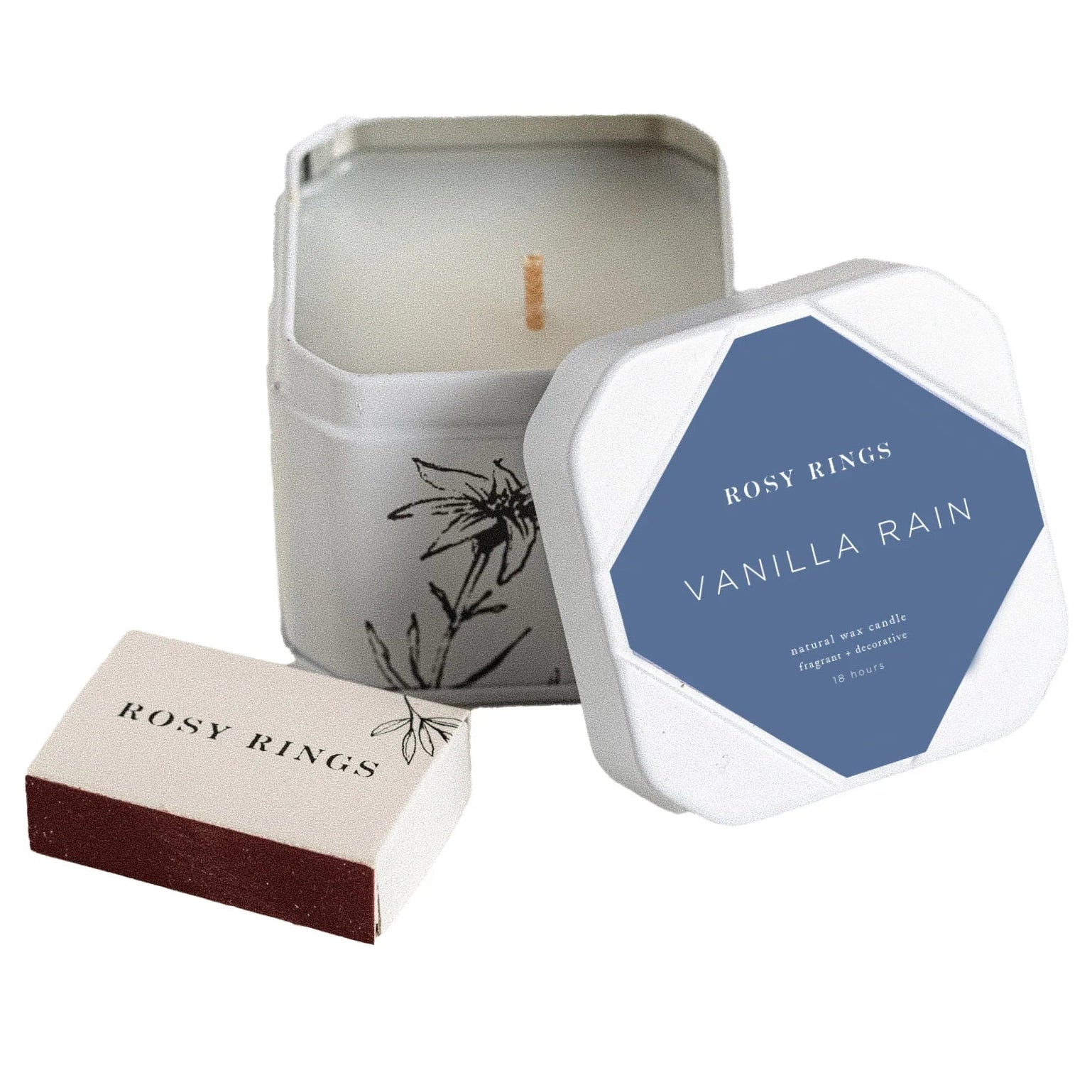 Rosie Rings Petite Tin Candle - 3oz. – Vanilla Rain