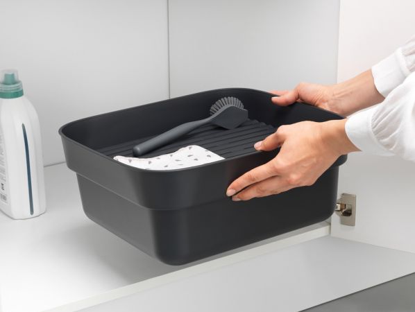 Brabantia SinkSide Washing Up Bowl With Drying Tray – Dark Gray
