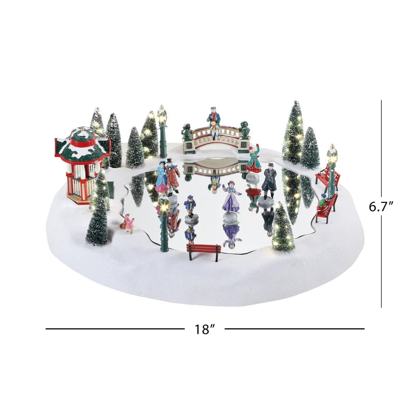 Mr. Christmas Winter Wonderland Christmas Skating Rink – 18" x 16"