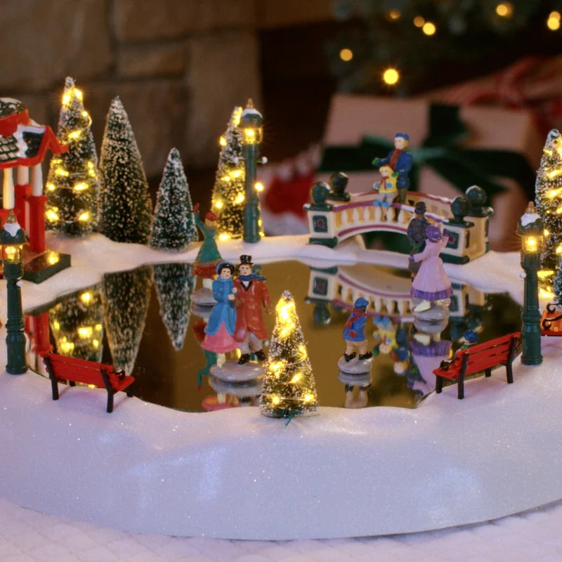 Mr. Christmas Winter Wonderland Christmas Skating Rink – 18" x 16"