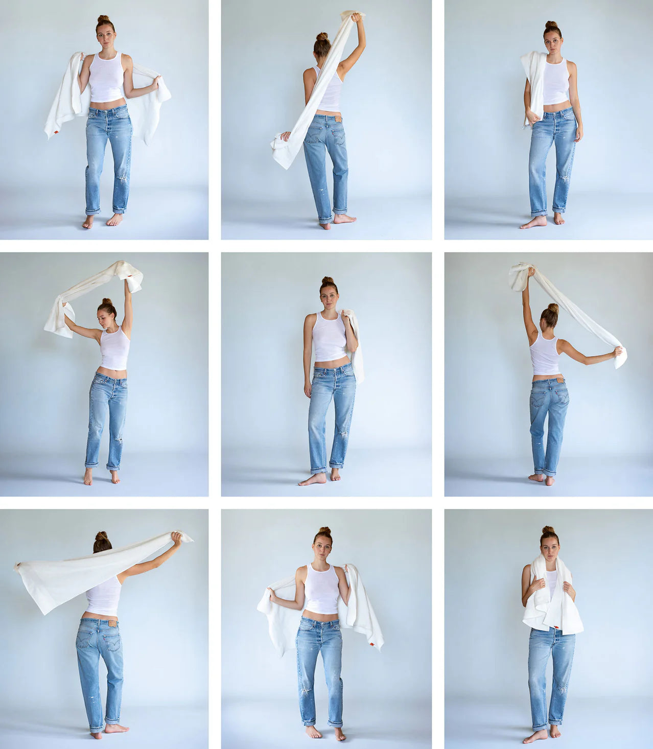 Typical Goods Two Sided Stripe Stretch Towel – Classic Workshop White – 30" x 60"