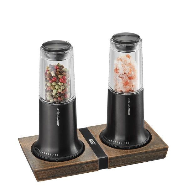 Gefu X-plosion Stainless Steel Salt and Pepper Mill Set – Black