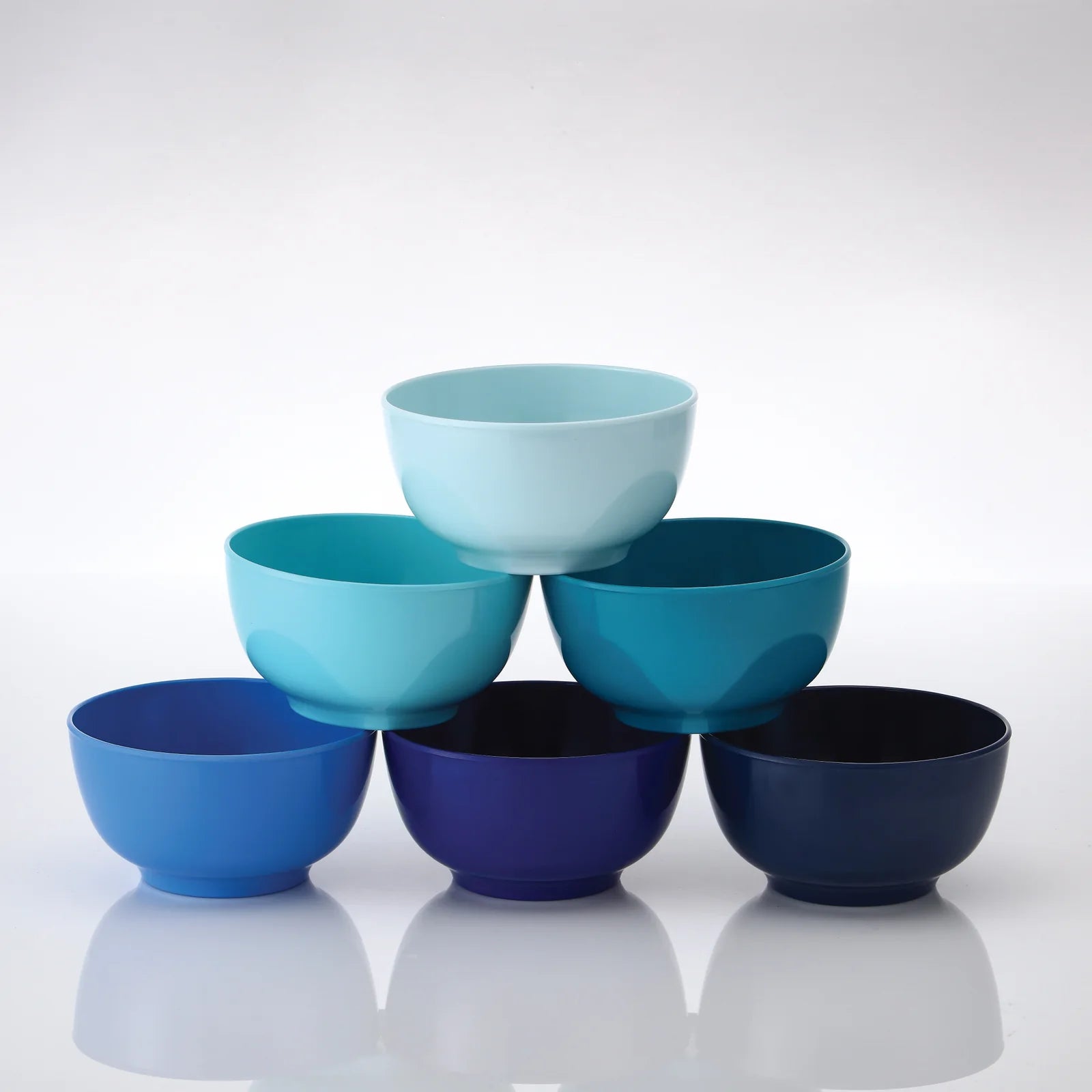 French Bull Shades of Blue Small Melamine Bowl Set – 6 Piece – 22oz.