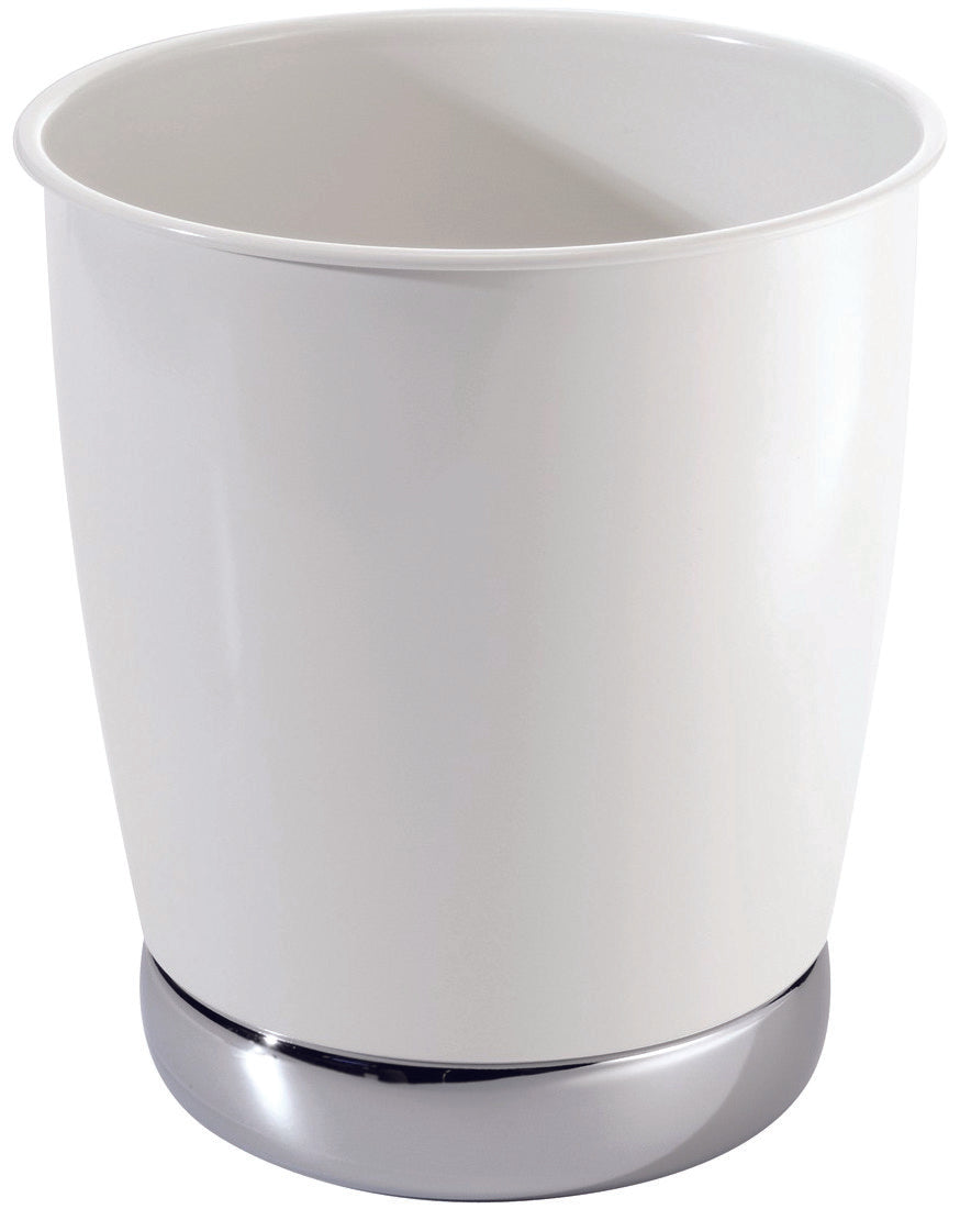York Waste Can – White & Chrome