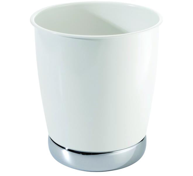 York Waste Can – White & Chrome