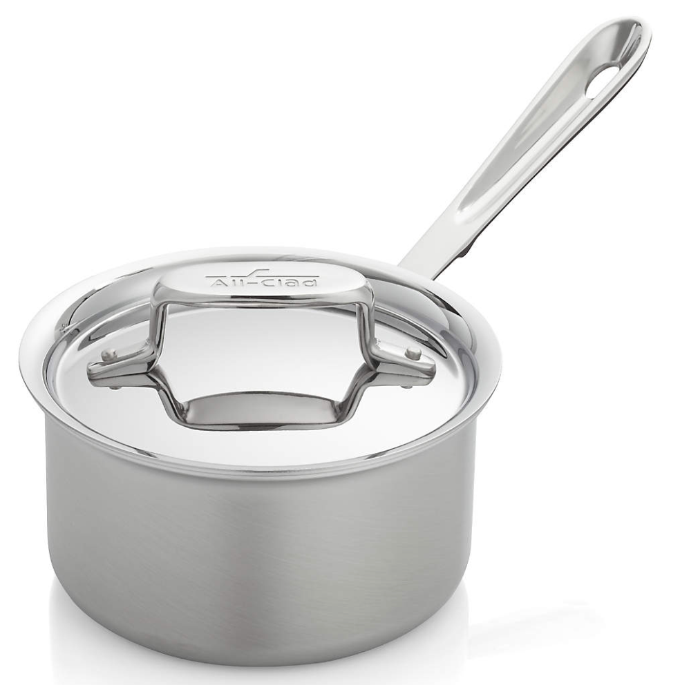 All-Clad D5 Brushed Stainless Steel Saucepan With Lid– 1.5 QT