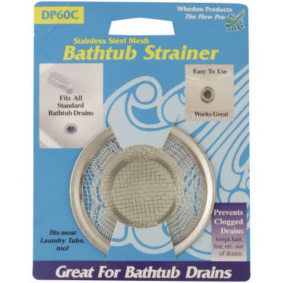 Mesh Bathtub Strainer/Chrome Ring – Stainless Steel