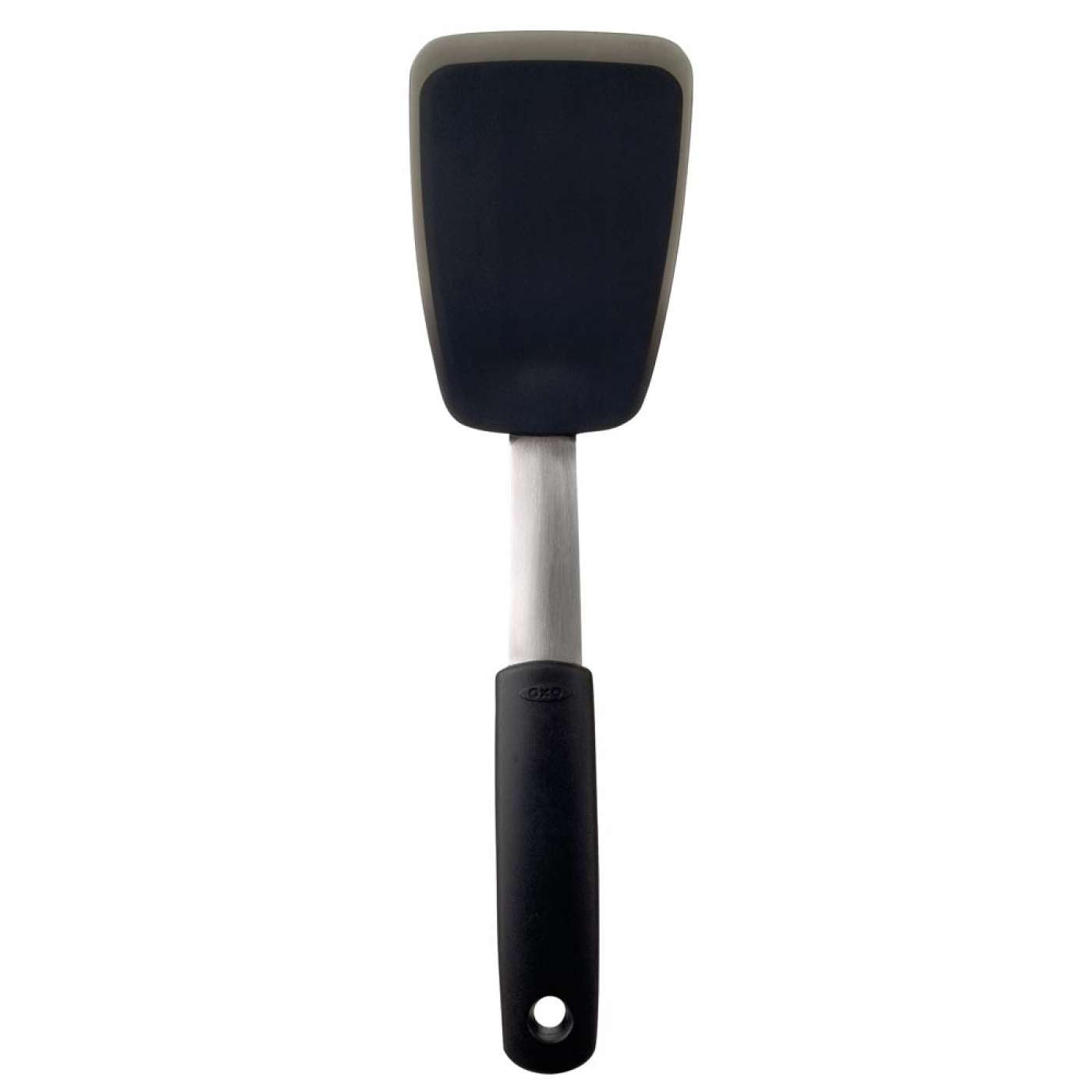 OXO 1071536 Good Grips 11 1/4 High Heat Black Silicone Flexible Solid  Spatula / Turner