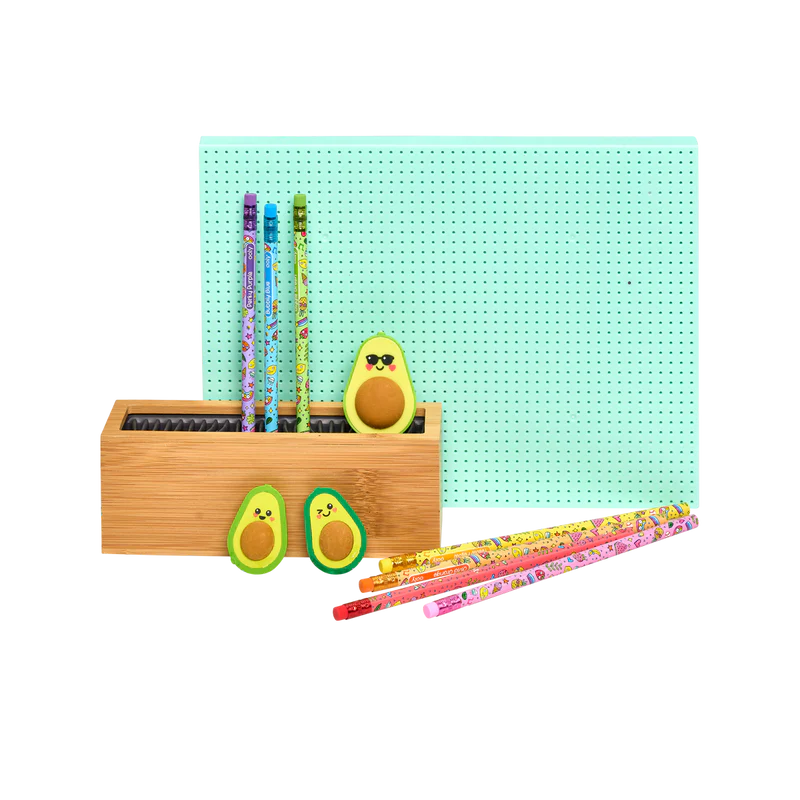 Amor Aguacate – Set de 2 Borradores + 1 Sacapuntas