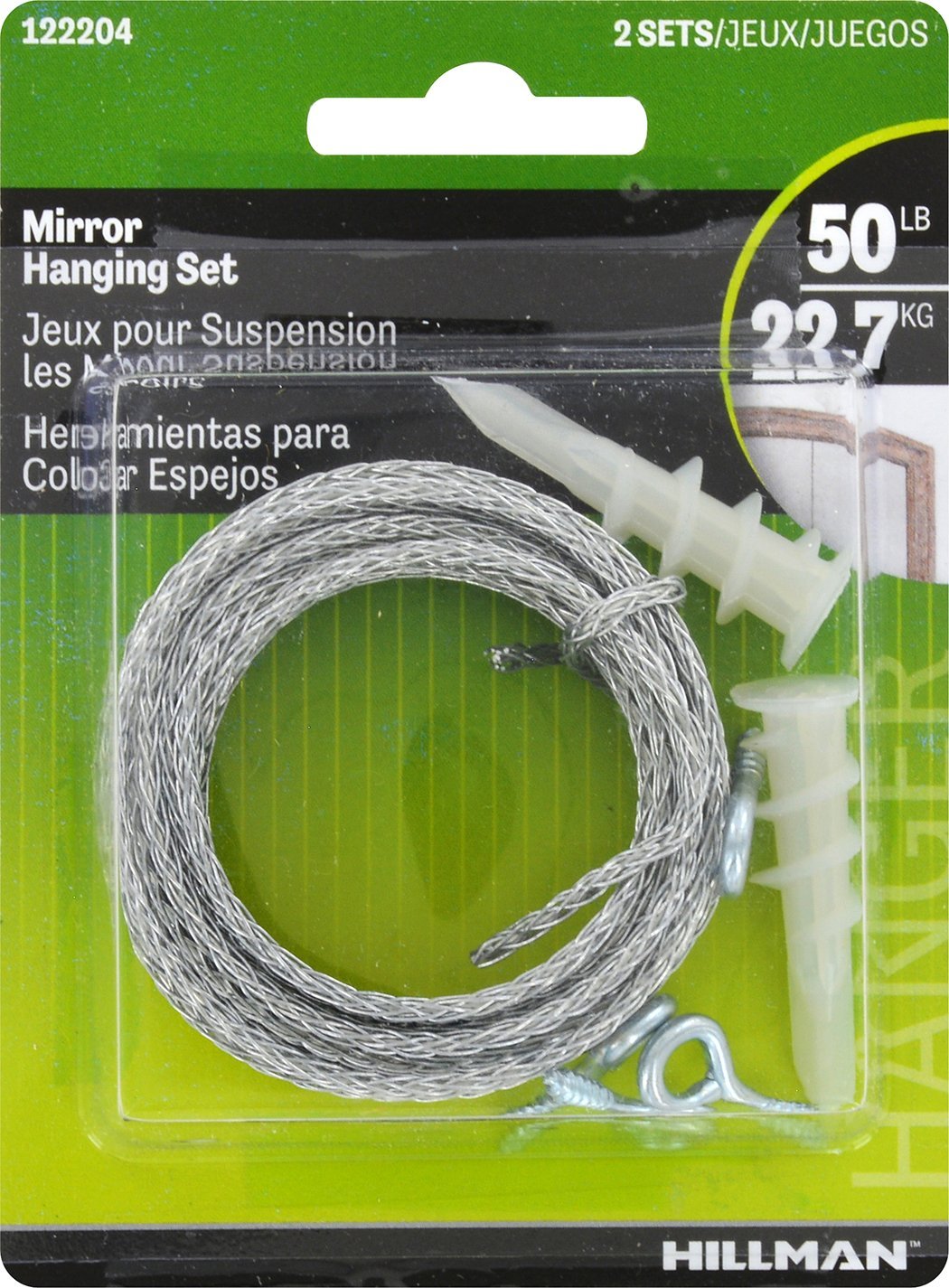 Hillman 50lb Heavy-Duty Picture Hanging Set – 10ft