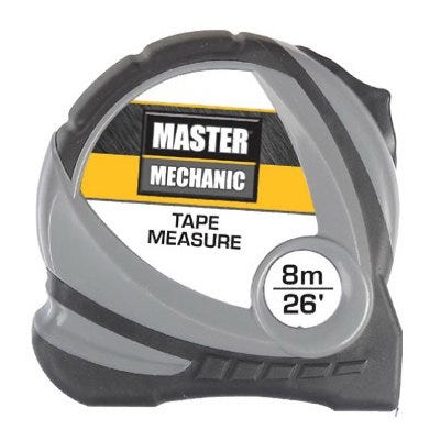 Master Mechanic 165992 Metric Tape Measure, 1 x 26 ft., 8M.