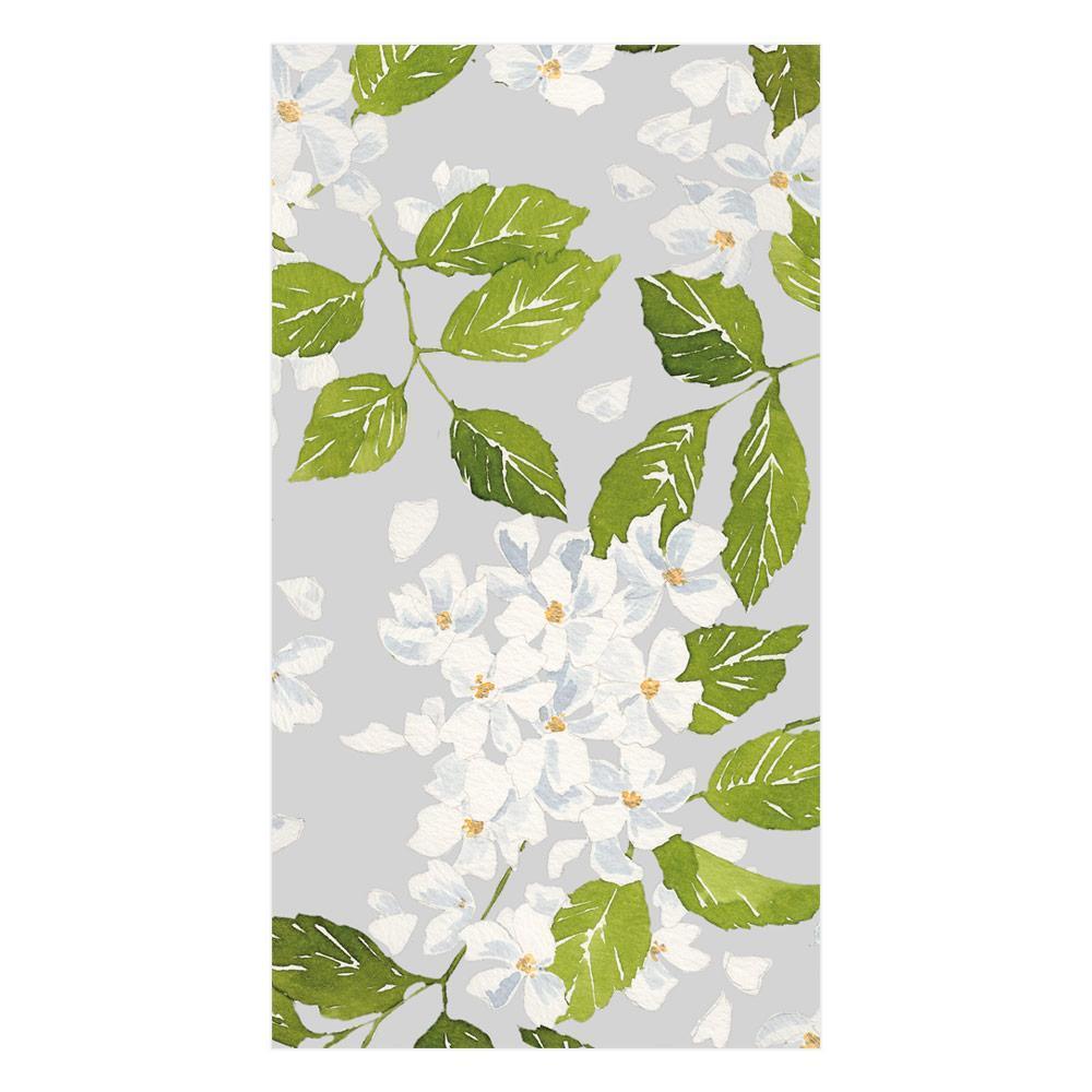 Caspari Blanc De Blancs in Grey Paper Guest Towel Napkins - 15 Pk