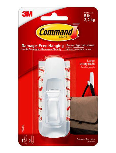 Command Large Utility Stick On Hook – 5lb