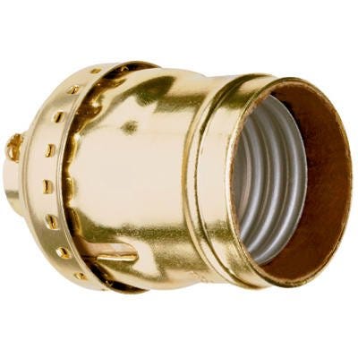 Metal Shell Keyless Socket – Brass Finish – 250 Volt – 660 Watt