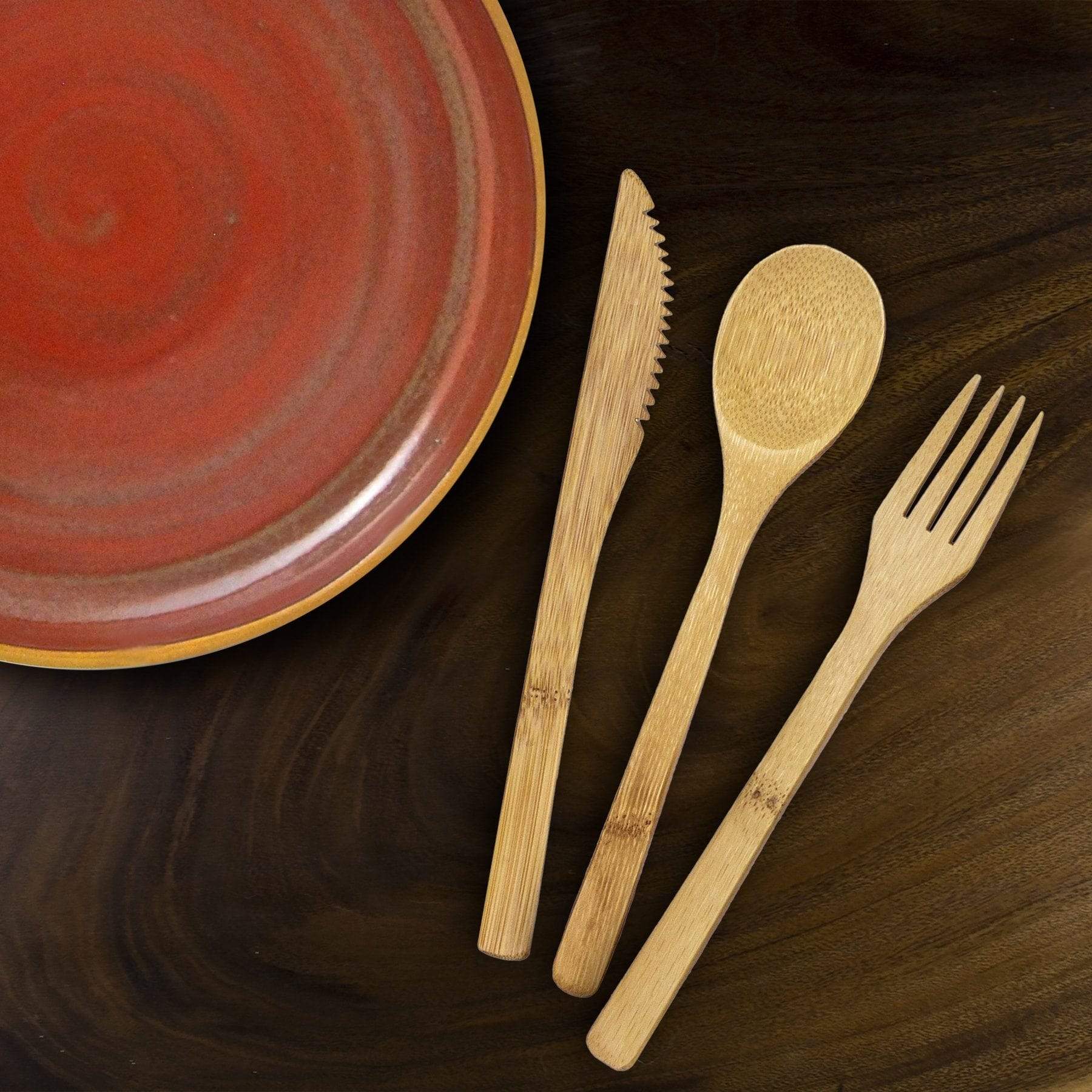 Totally Bamboo Reusable Flatware Set | Fork + Spoon + Knife