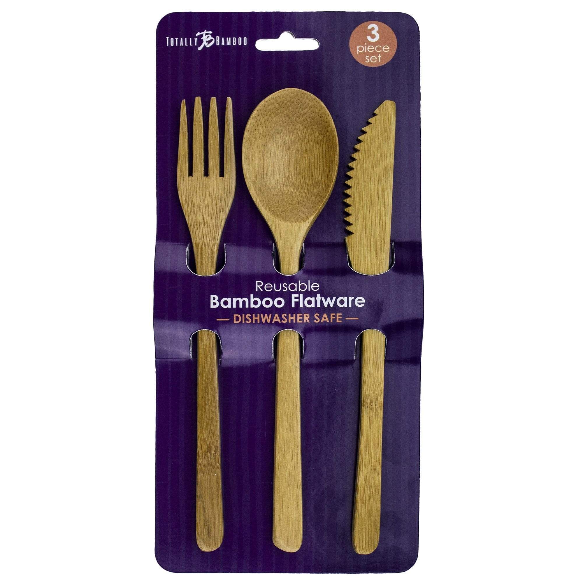Totally Bamboo Reusable Flatware Set | Fork + Spoon + Knife