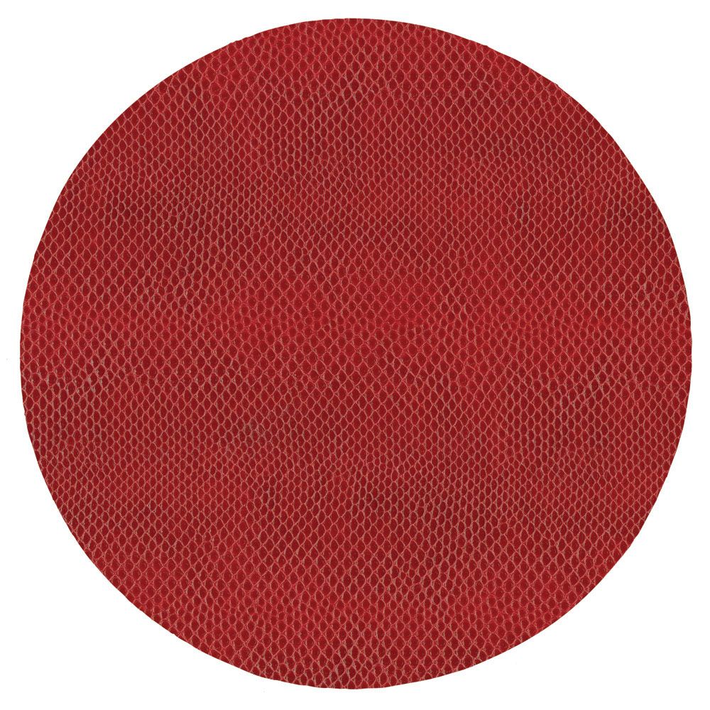 Snakeskin Felt-Backed Round Placemat – Crimson