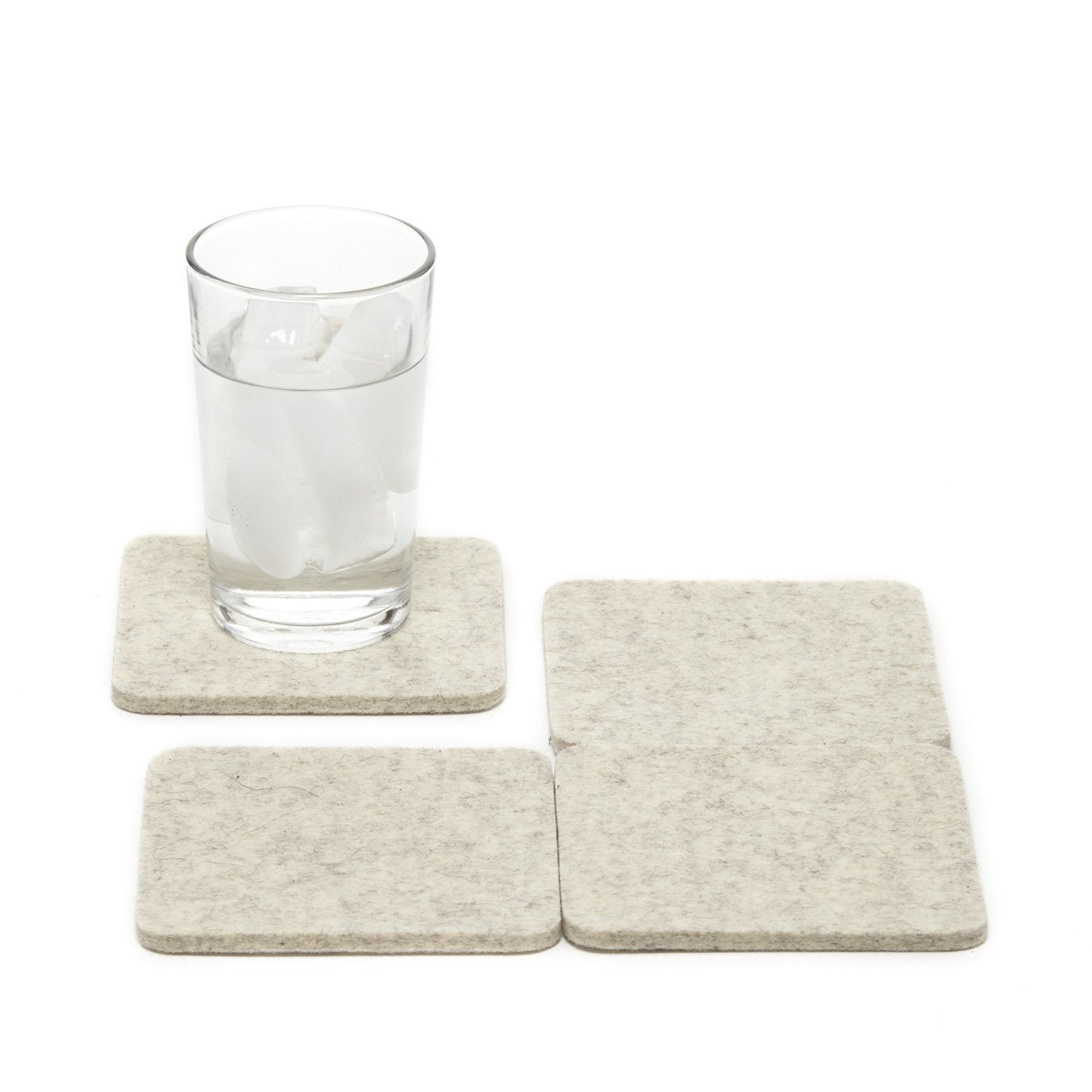 Graf Lantz Bierfilzl Square Felt Coaster – Heather White – 4pk