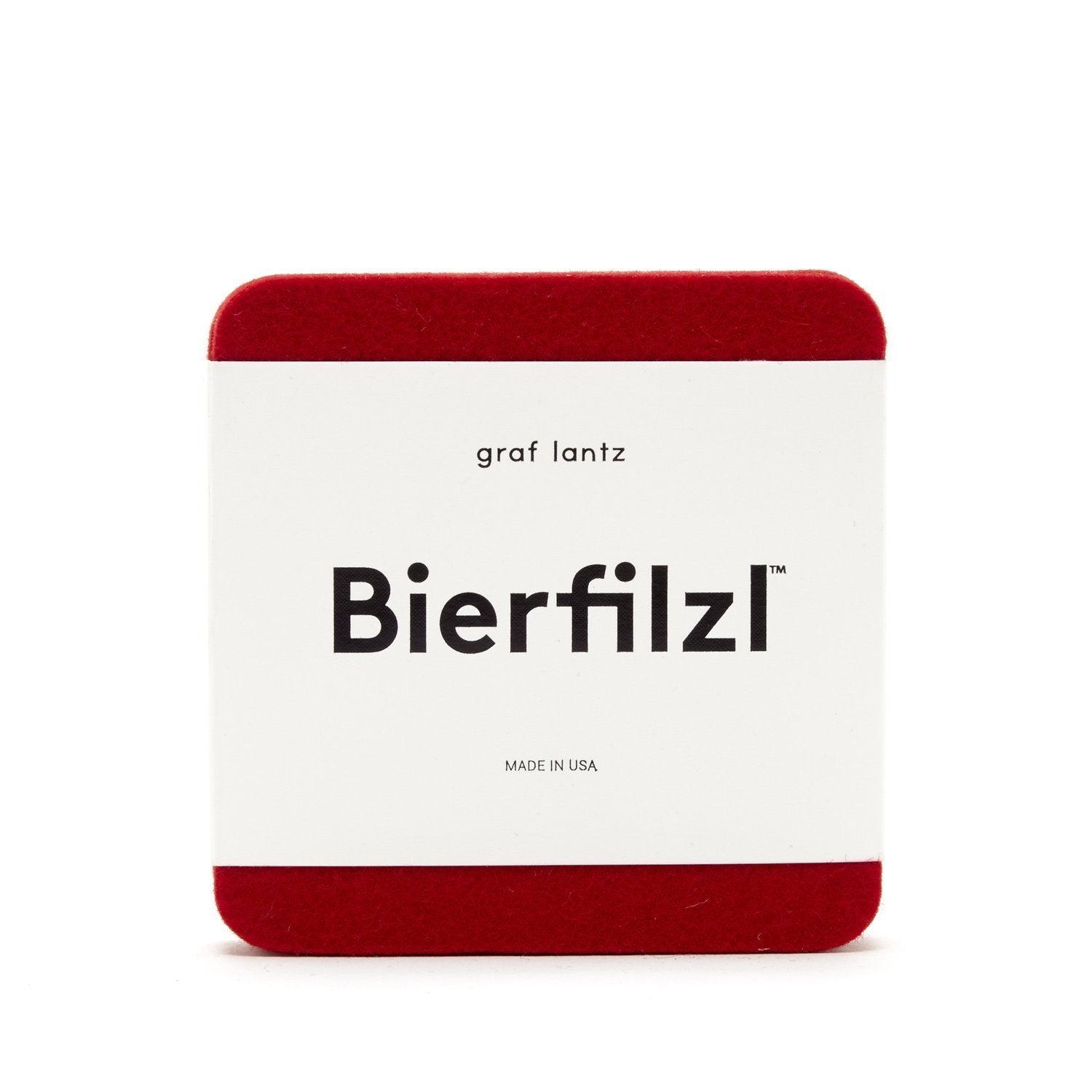 Graf Lantz Bierfilzl Square Felt Coaster – Red – 4pk