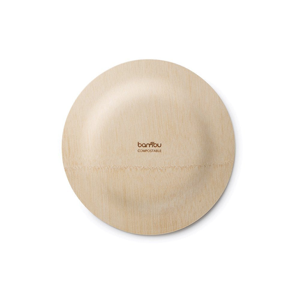 Bambu 9" Round Veneerware Bamboo Disposable Plates - Set of 8