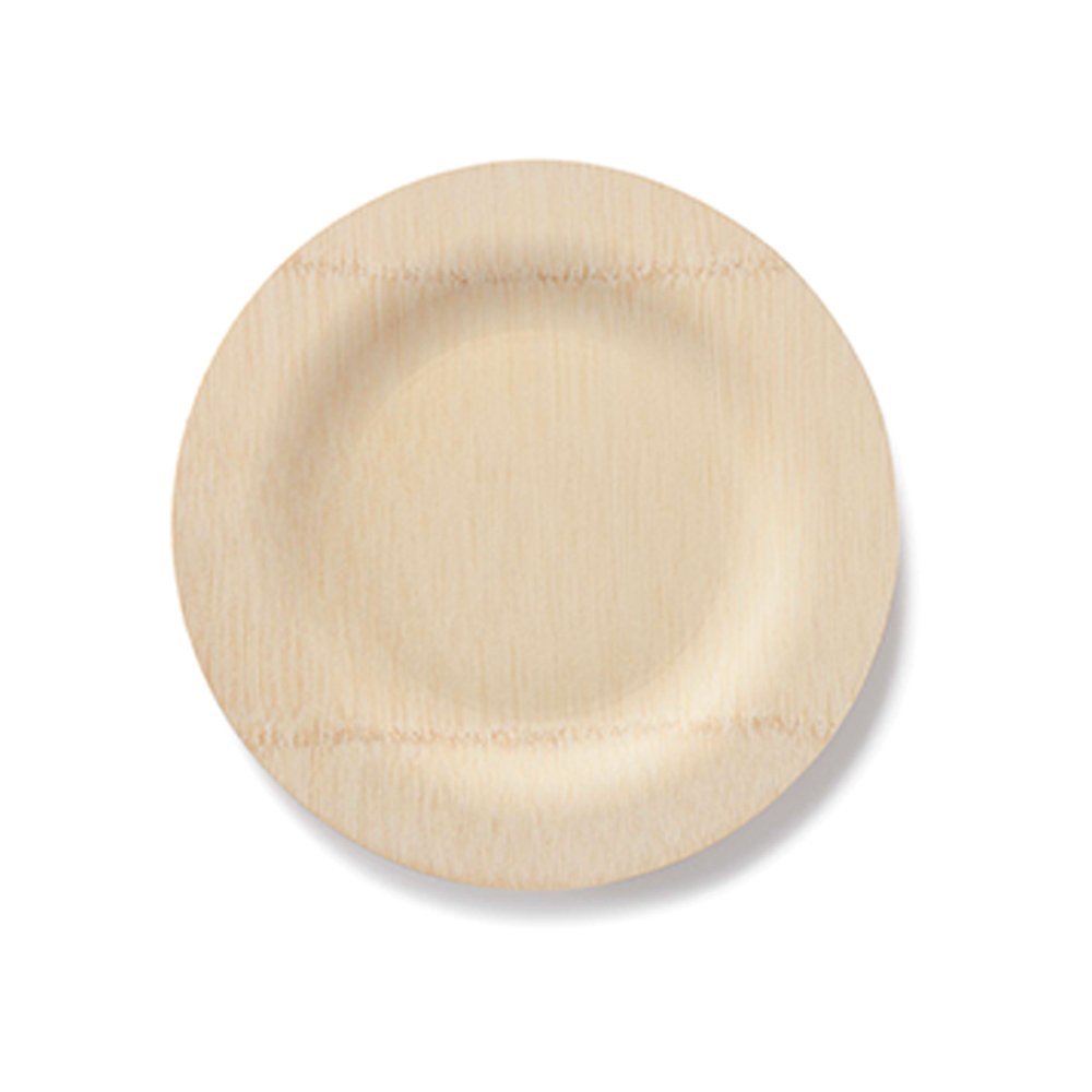 Bambu 9" Round Veneerware Bamboo Disposable Plates - Set of 8